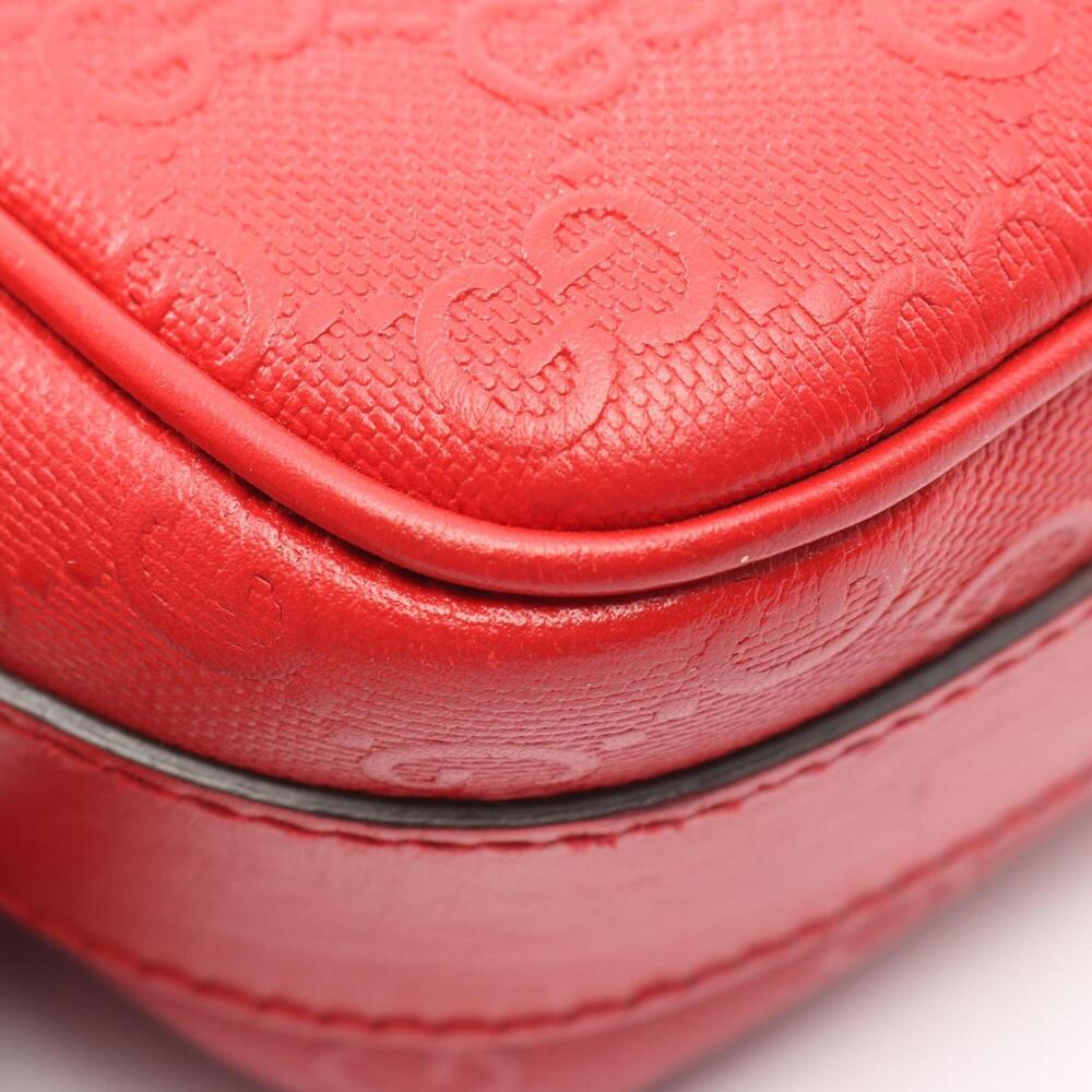 GUCCI Red Leather Shoulder Bag - Picture 5 of 7